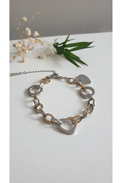 Feride سوار فولاذي للنساء الحب والحظ سوار القلب 316L الاتجاه المقاوم للصدأ ال...