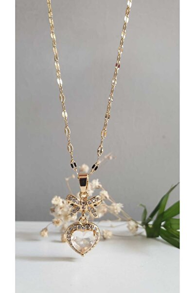 Feride قلادة من الفولاذ للنساء - بانديرا على شكل فيونكة، حجر الرغيف الفرنسي، ...