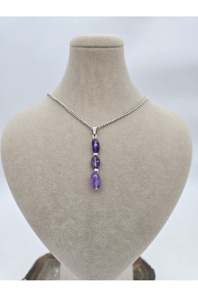 NBS Beautiful Naturel Stones Natural Amethyst Jewelled Necklace - Success, Positivity and Joy to Life