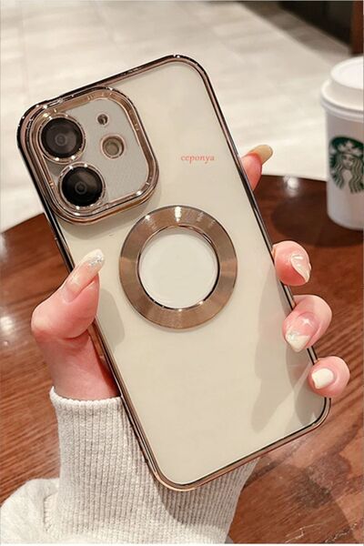 Ceponya حافظة آيفون 12 بزوايا ملونة وشفافة لحماية الكاميرا من السيليكون الفاخر