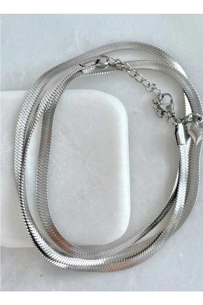 biralışveriş Italian Crushing Chain 60 Cm Silver Color Stainless Steel Necklace