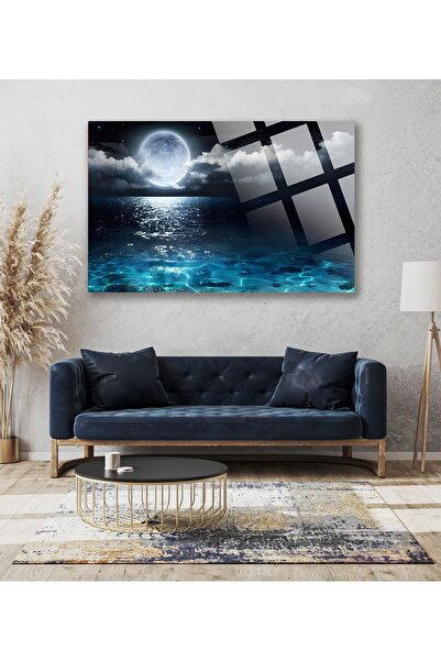 TAULART Wonderful Moon Landscape Lighting the Sea 4mm Luxury Unbreakable Temp...