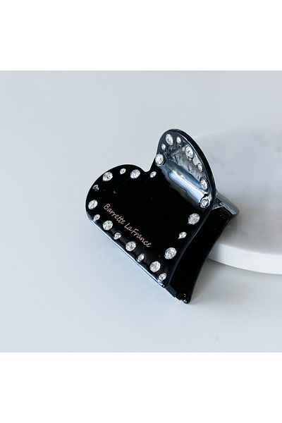 CHARMLUCKY Stone Detailed Heart Peg Buckle