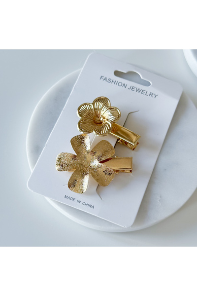 CHARMLUCKY Set de 2 pixuri cu model floral - cataramă