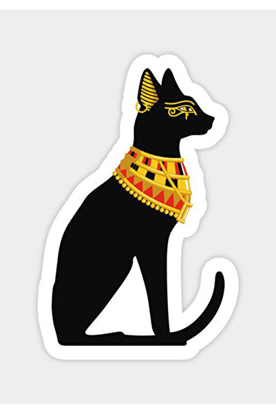 MegaSticker ملصق على شكل قطة مصرية عتيقة مقاس 13 × 8 سم - للمحرك والخوذة والك...