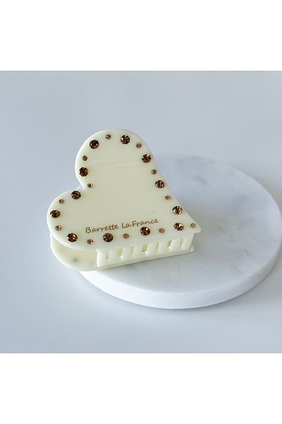 CHARMLUCKY Stone Detailed Heart Peg Buckle
