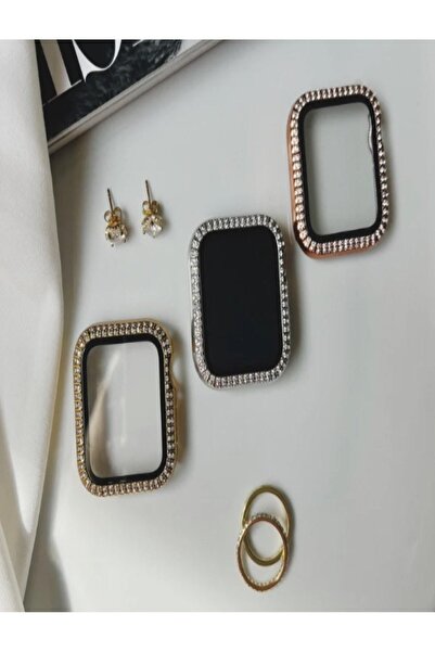 Forsis Aksesuar Apple Watch 45mm Taşlı Ekran Ve Kasa Koruma