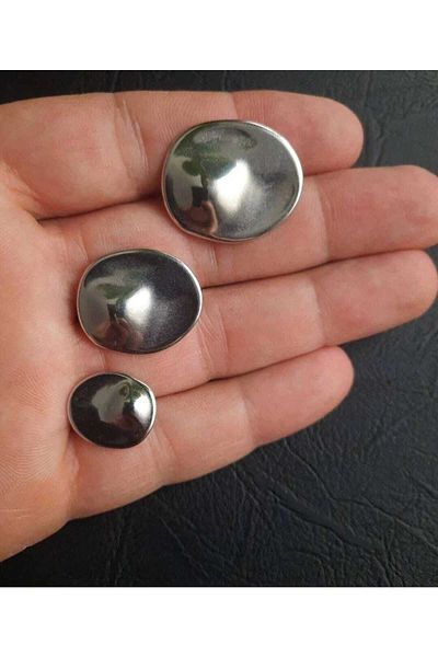 İMREN AKSESUAR Special Design Nickel Metal Button - 3 Cm Hanging Coated, Bottom Feet, 4 Pieces Free