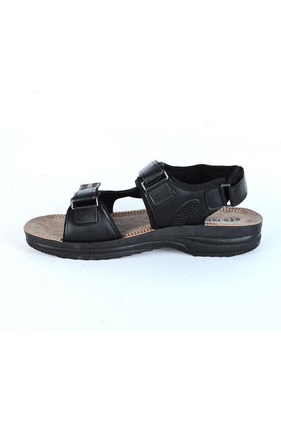 GEZER 10680 Model Μαύρα Ανδρικά Καλοκαιρινά Σανδάλια - Velcro