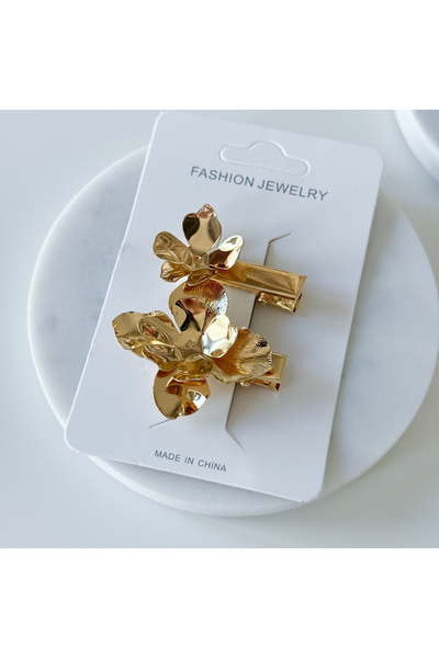 CHARMLUCKY Set de 2 pixuri cu model floral - cataramă