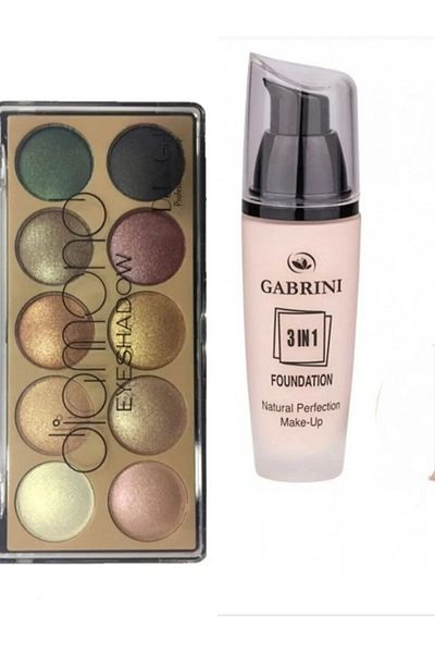 Gabrini 3 in 1 Glass Foundation 2 & Diamond 10 Lu Eyeshadow