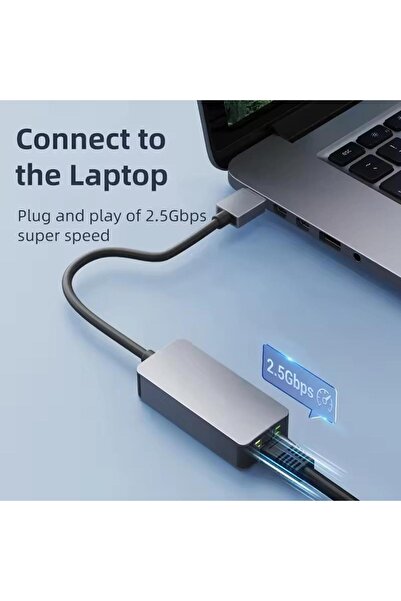 PrimeX Plus PrimeX PX-4743 USB To Gigabit Ethernet, USB3.0 to RJ45 10/100/1000/2500Mbps Gigabit İnternet Çeviric