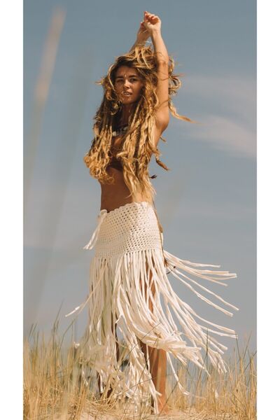 MAJOR ÇANTA VE AYAKKABI Major Tığ Işi Örme Pareo Etek