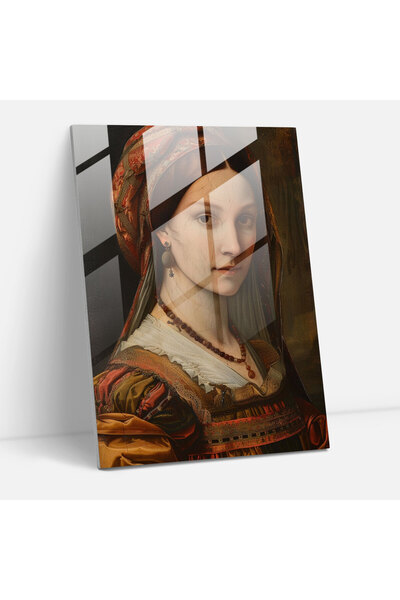 Popcas Noblewoman Glass Print by Raffaello Sanzio, Home Decor