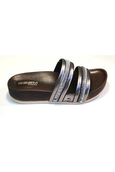 Esem 0047 Z 0005 - Orthopedic Women's Daily Slippers with Stone Detail