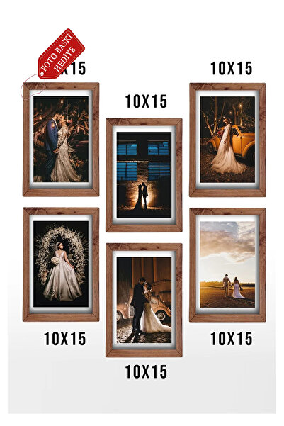 Genel Markalar 6 Adet 10x15 Kemençe Ahşap Çerçeve Mdf - Pleksili Fotoğraflı Ç...