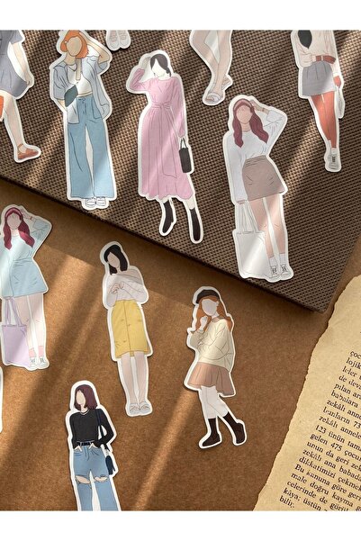 Hume Craft Fashion Girl Sevimli Kız Sticker Seti Planlayıcı Ajanda Bullet Jou...