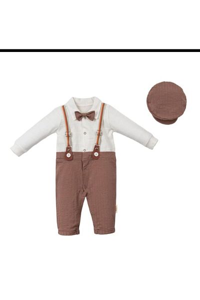 Necix's Jumpsuit with Hat and Hat for Baby Boy - 100% Cotton