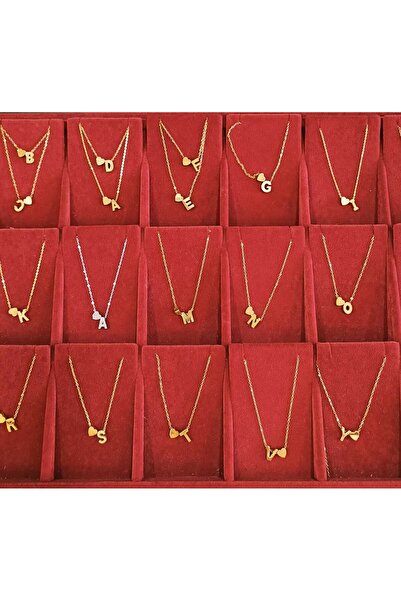 Meyra Accessories çelik harfli kalpli kolye paslanmaz kararmaz çelik kolye silver şık detaylı hediyelik kolyelR SİLVER