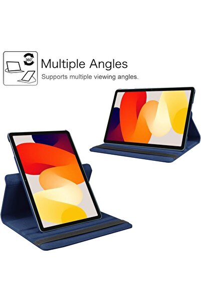m.tk moveteck Xiaomi Redmi Pad Se 11 Inç Tablet Kılıf 360 Döner Pu Deri Standlı Kapak Ekran Koruyucu ve Kalem Set