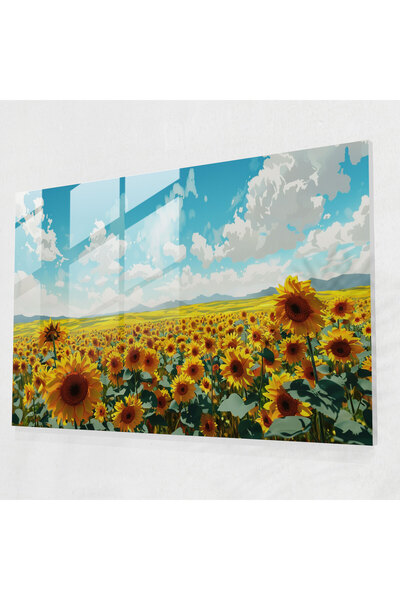 Popcas Vincent Van Gogh Cam Baskı, Ayçiçeği Tarlası, Vincent Van Gogh, Ev Dek...