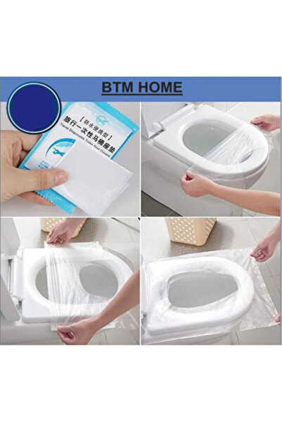 btm home 50 قطعة من أغطية مقاعد المرحاض للاستعمال مرة واحدة |   وسادة سفر صحية - غطاء مناسب داخل الحقيبة