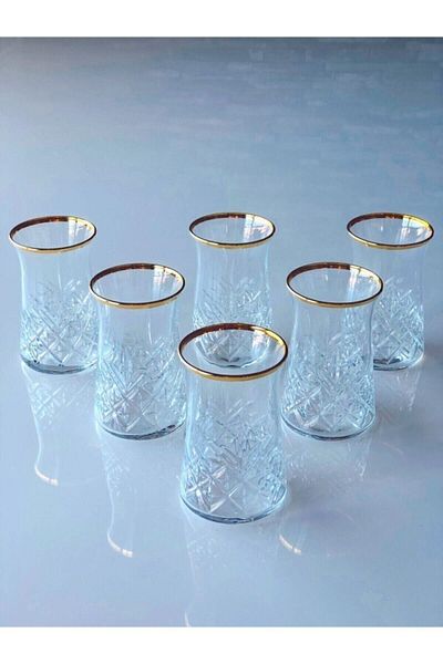 Paşabahçe Timeless 6-Piece Tea Glass Gilded 160 Cc