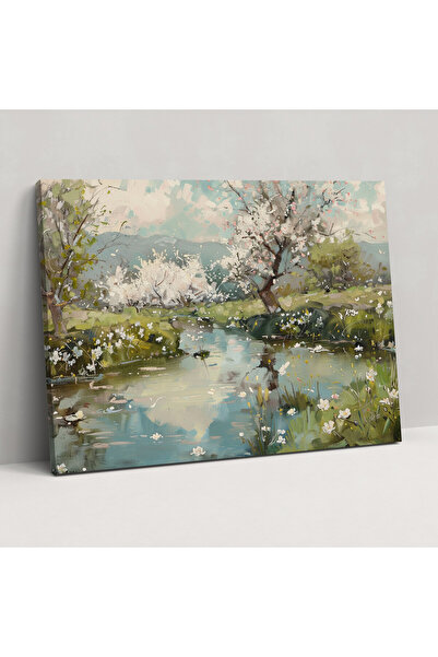 Popcas Serene Stream Kanvas Tablo - Claude Monet, Yumuşak Tonlar, Kanvas Tabl...