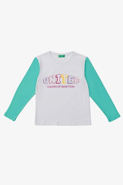 Benetton Λευκό κοριτσίστικο φούτερ