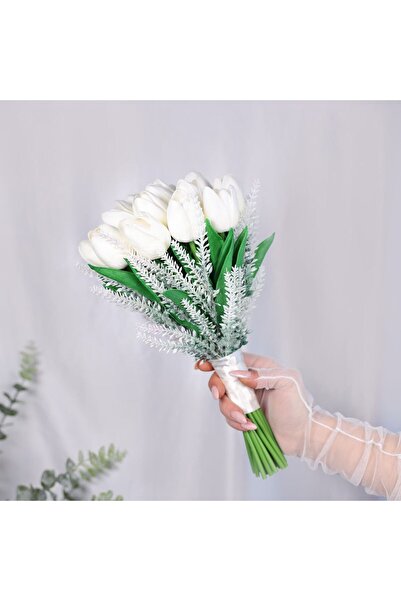 Luvienn Islak Lale-Lavanta Gelin Buketi-Gelin Çiçeği Damat Çiçeği 2 li Set