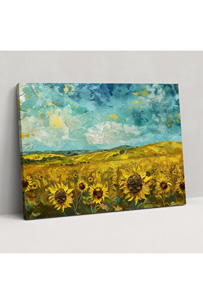 Popcas Vincent Van Gogh Ayçiçeği Tarlası Duvar Sanatı, Vincent Van Gogh, Ev D...