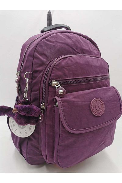 571 Collections Çanta Ultra Light and Waterproof Purple Backpack - Multi-Pocket