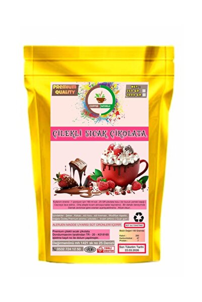 coffee Naturelle Çilekli Sıcak Çikolata 1 Kg - 1000 Gr " Premium Qualıty "