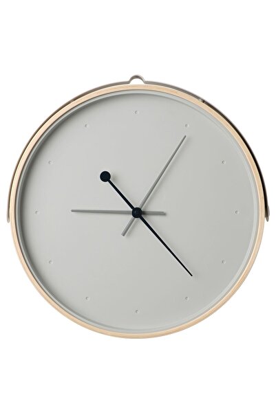 IKEA duvar saati, açık gri, tik-tak sesi çıkarmaz, 42 cm