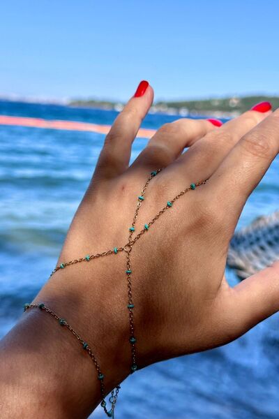 Trendy Butik Çelik Mavi Boncuklu Şahmeran