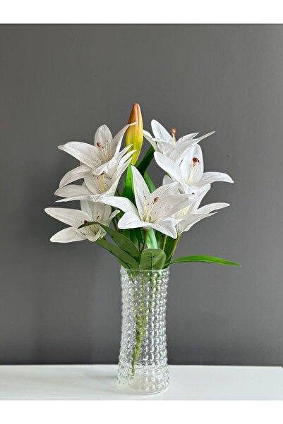 Luvienn Yapay Lilyum Vazo Çiçeği-7 Kafalı Yapay Zambak Çiçeği