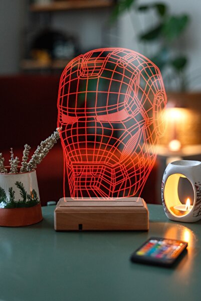 Modiwa Design 3d Iron Man 16 Renk Gece Lambası