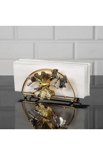 Hinora Θήκη χαρτοπετσέτας Zamak Butterfly 6x16x9cm