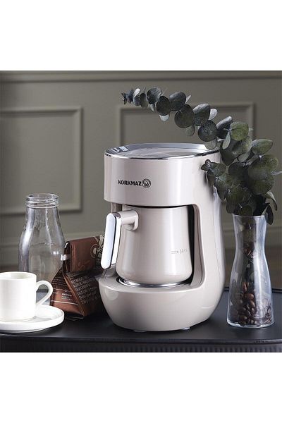 KORKMAZ Beige Colored Granite Milk Coffee Machine