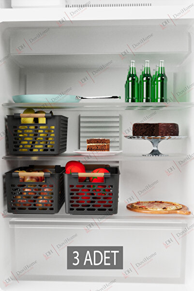 Alacarte 3 ADET Çok Amaçlı Tutacaklı Organizer Sepet - Dolap Içi Ve Buzdolabı...