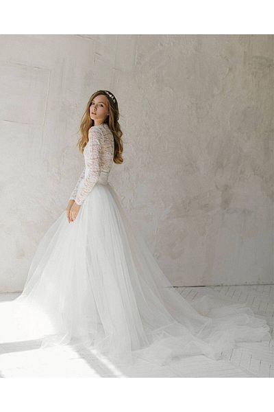 NALINCI Wedding dress skirt - White tulle, Bridge wedding, deep silhouette