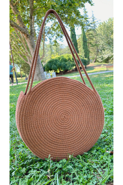 Hazen Home Yuvarlak El ve  Omuz Çantası Kordon İpten El Yapımı