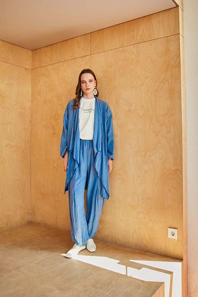 Garzia İtalia Linen Shawl Collar Set