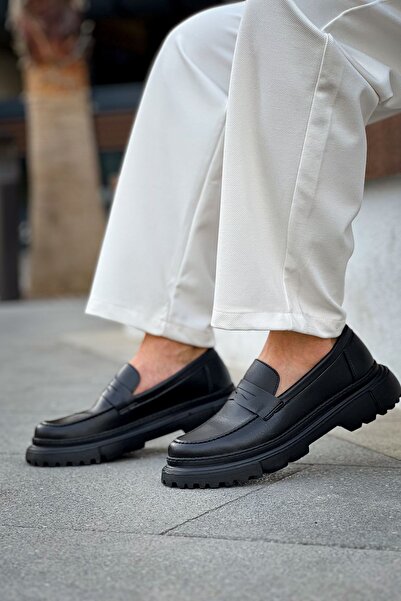 Joy Man J2417 Orthopedic Ανδρικό Loafer - Casual Skin, Black Moccasin