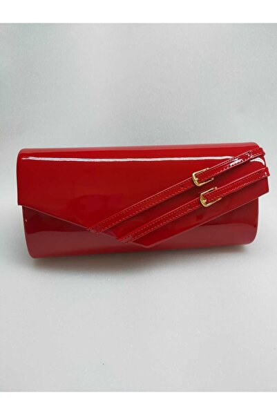 bsc Red Patent Leather Gold Belt Buckle Evening Bag