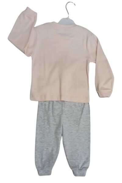 Aziz Bebe Crew Neck Long Sleeve Printed Baby Girl 2 Piece Set