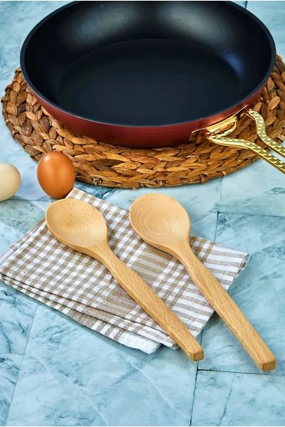 ŞAKİLATA CONCEPT Wooden Dinner and Spoon Set - Set of 2