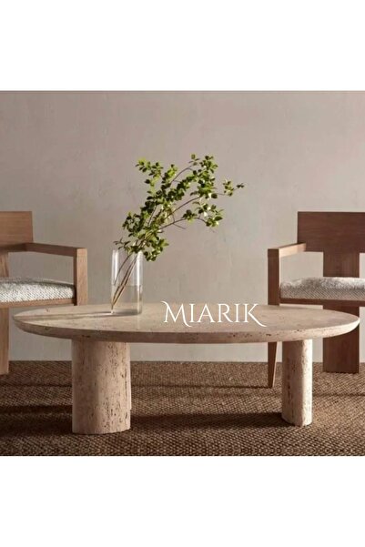 MIARIK DESIGN Mermer Elips Ayaklı Orta Sehpa Astrıt