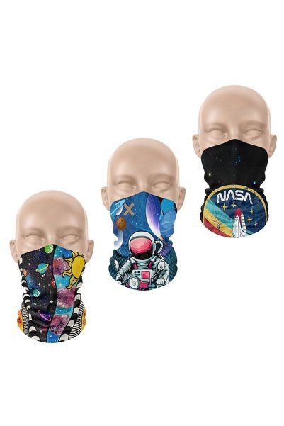 dairaksesuar Set of 3 Bandana Men's Bandana Women's Bandana Motorcycle Bandana Neck Collar Balaklava Outdoor