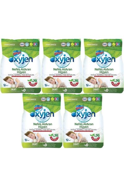 Bingo Toz Çamaşır Deterjanı 20kg Oxyjen Doğal Içerikli Parfümsüz (5pk*4kg) (130 Yıkama)